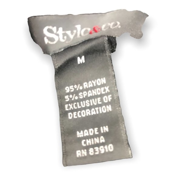 ^ Style & Co Large Off The Shoulder Bishop Sleeve Short Sleeve Relaxed Shirt - Picture 5 of 5